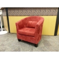 Red Micro Suede Reception Tub Chair w Throw Pillow
